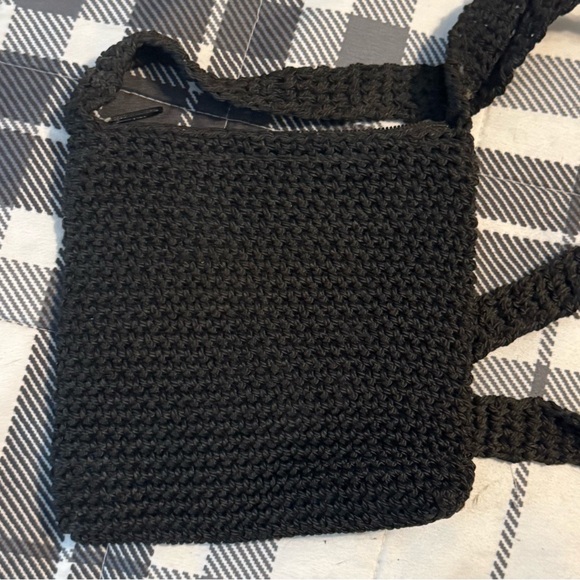 Handcrafted Black Crochet crossbody Bag - Picture 2 of 2